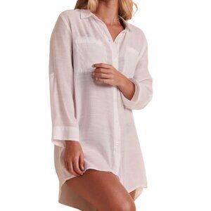 Bikini Villa Turquoise Couture Voile Shirt Beach Cover-Up